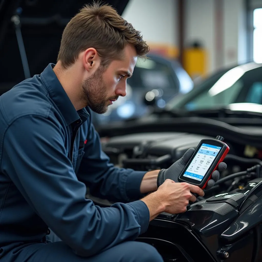 Seattle mechanic working on a European car