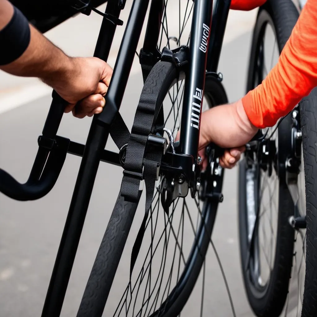 Securing Bikes on a Rack