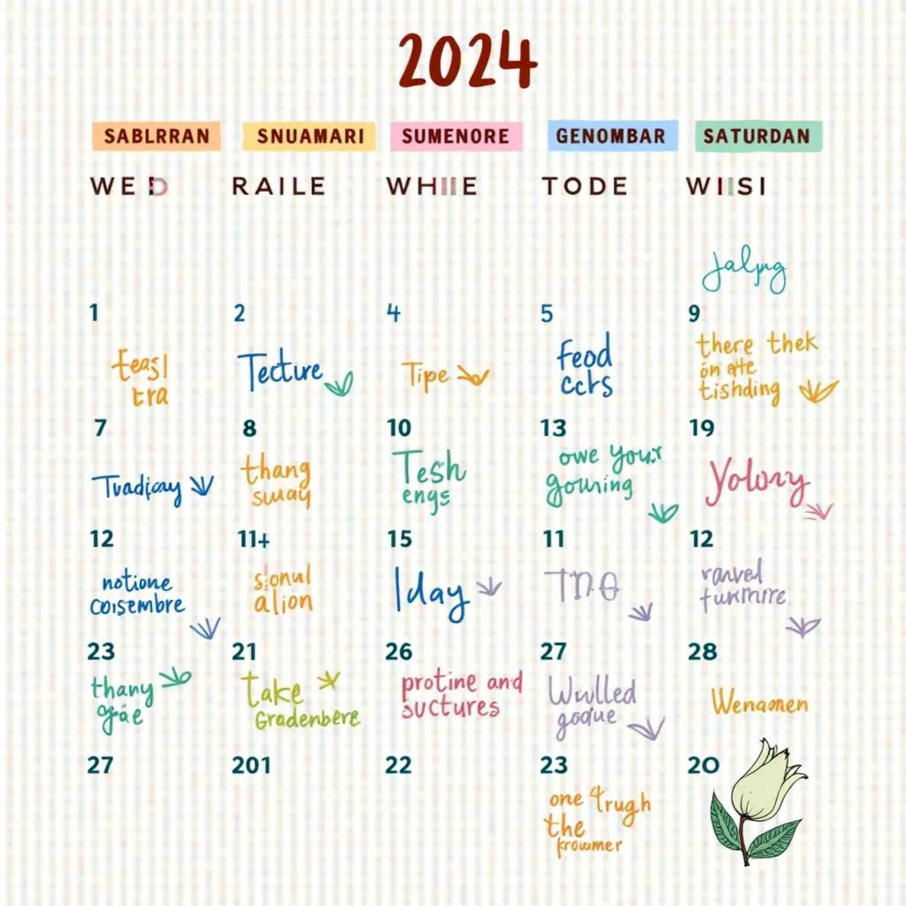 Self-care calendar ideas for 2024