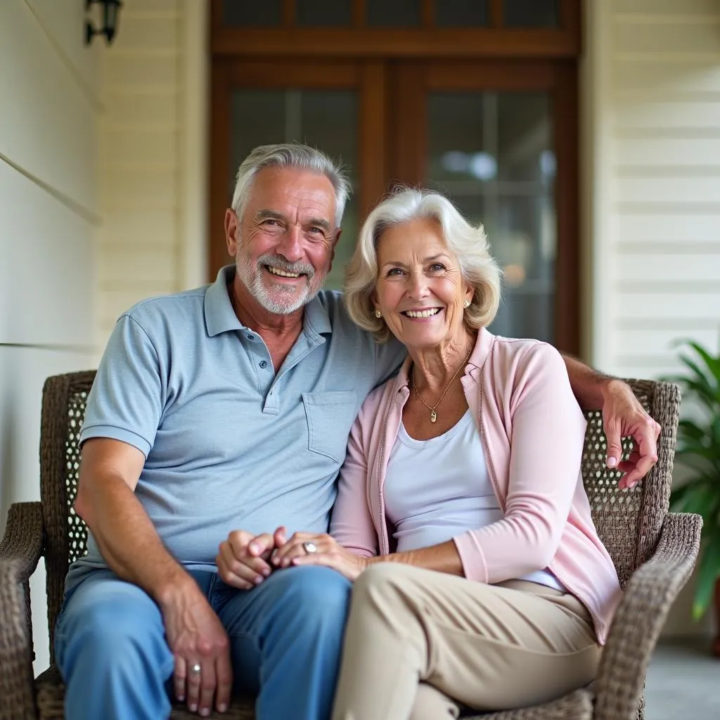 Senior Couple Smiling in Indiantown Home