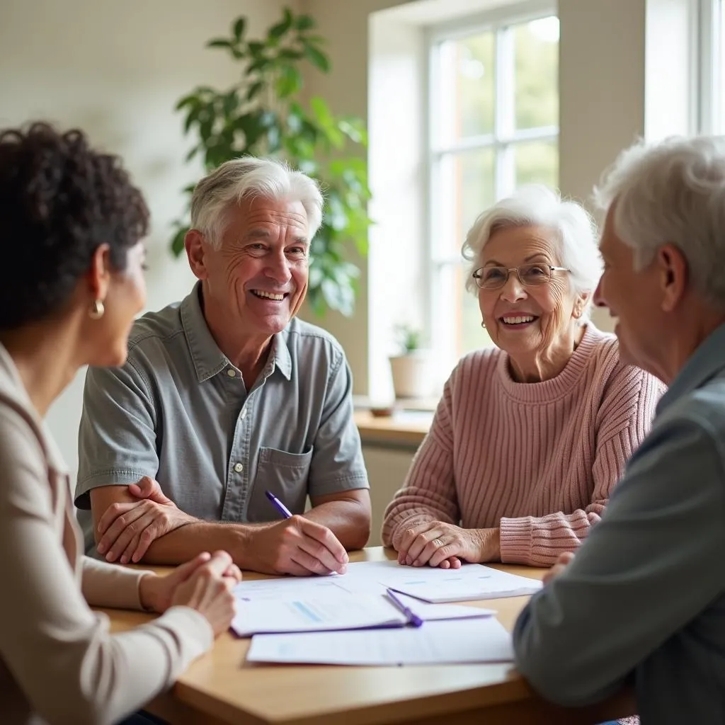 Senior Day Care Franchise Owner Meeting with Family