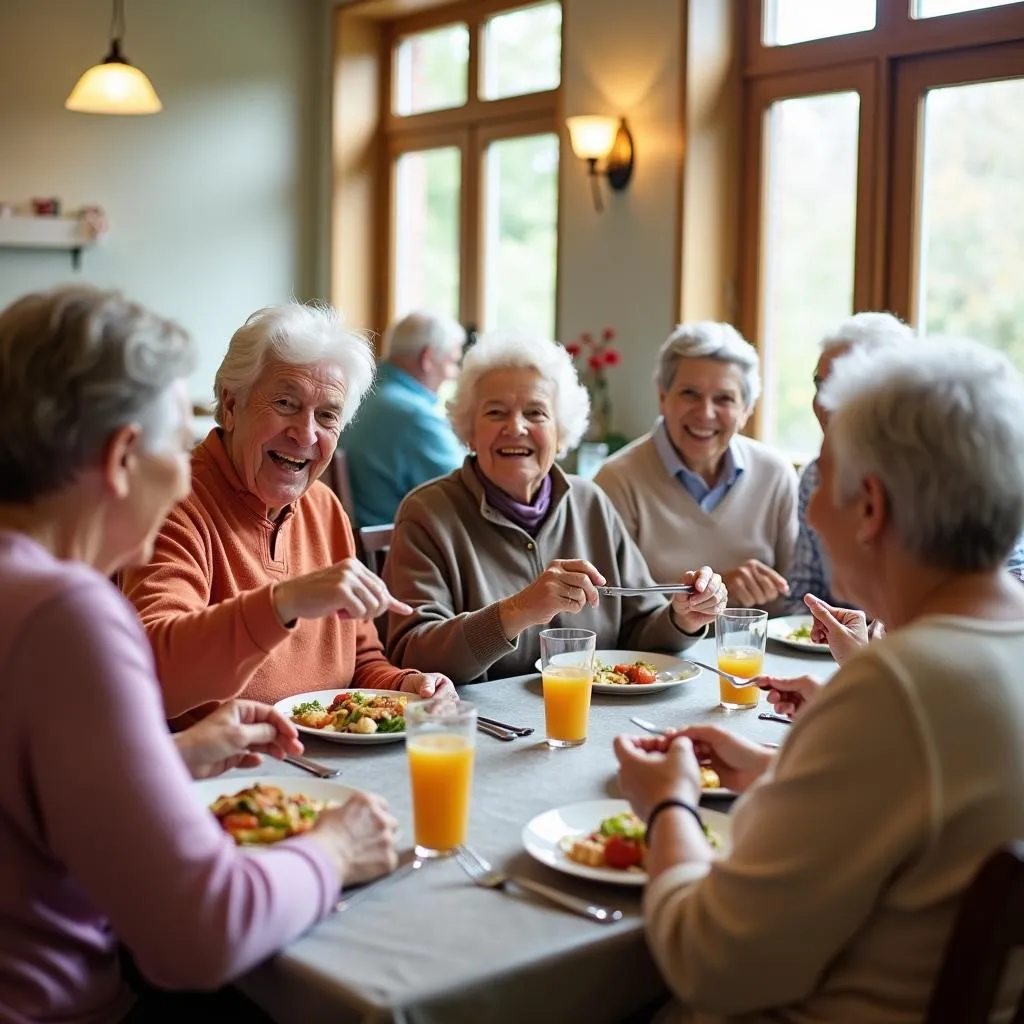 Senior Residents Enjoying a Meal Together