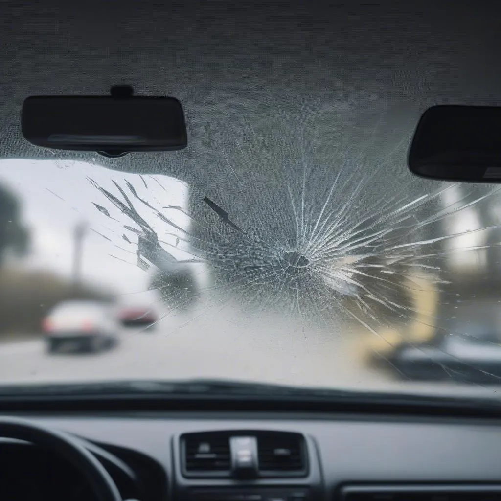 Shattered Car Window