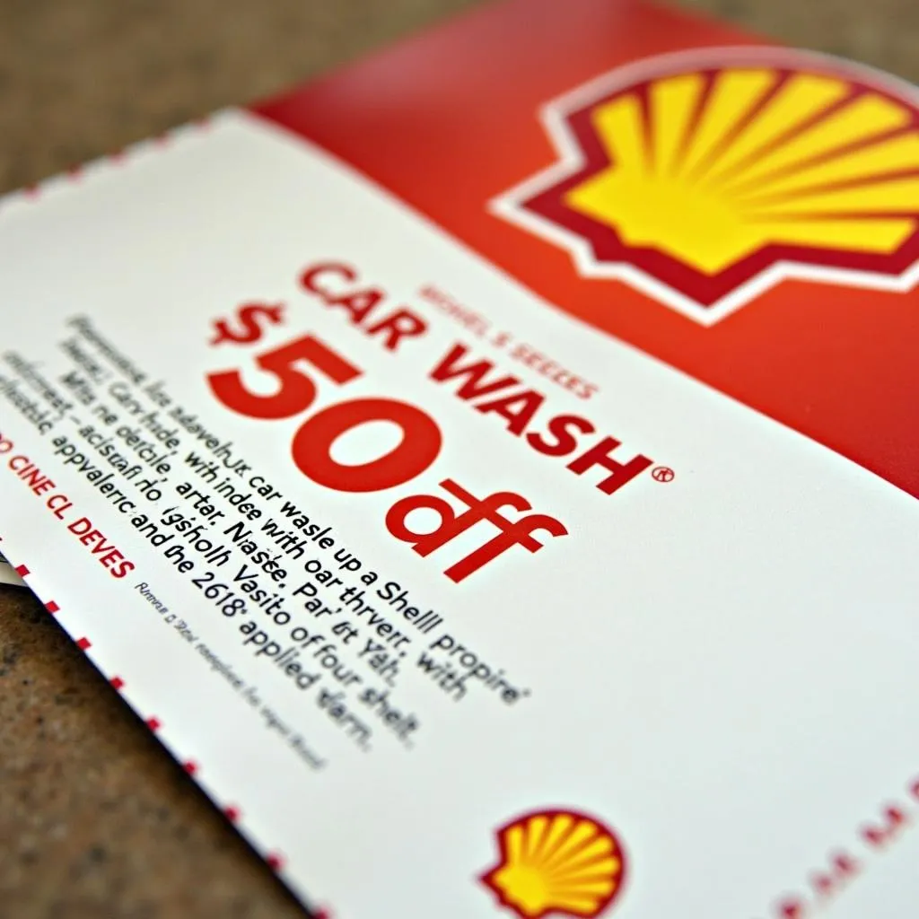 Shell car wash coupon offering a discount