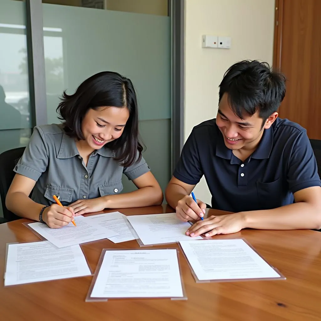 Signing a Car Purchase Agreement in Cebu