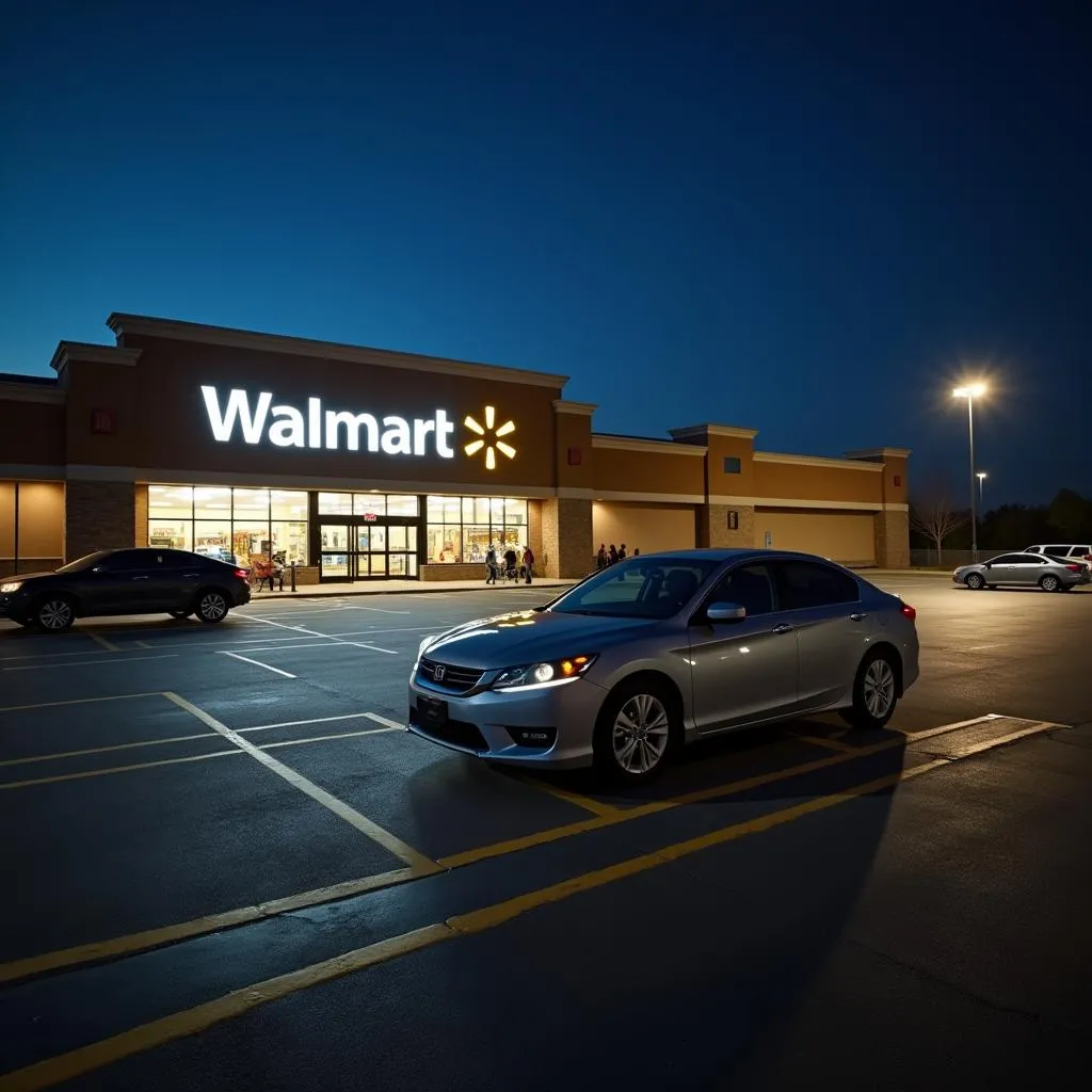 Sleeping in Car at Walmart Parking Lot