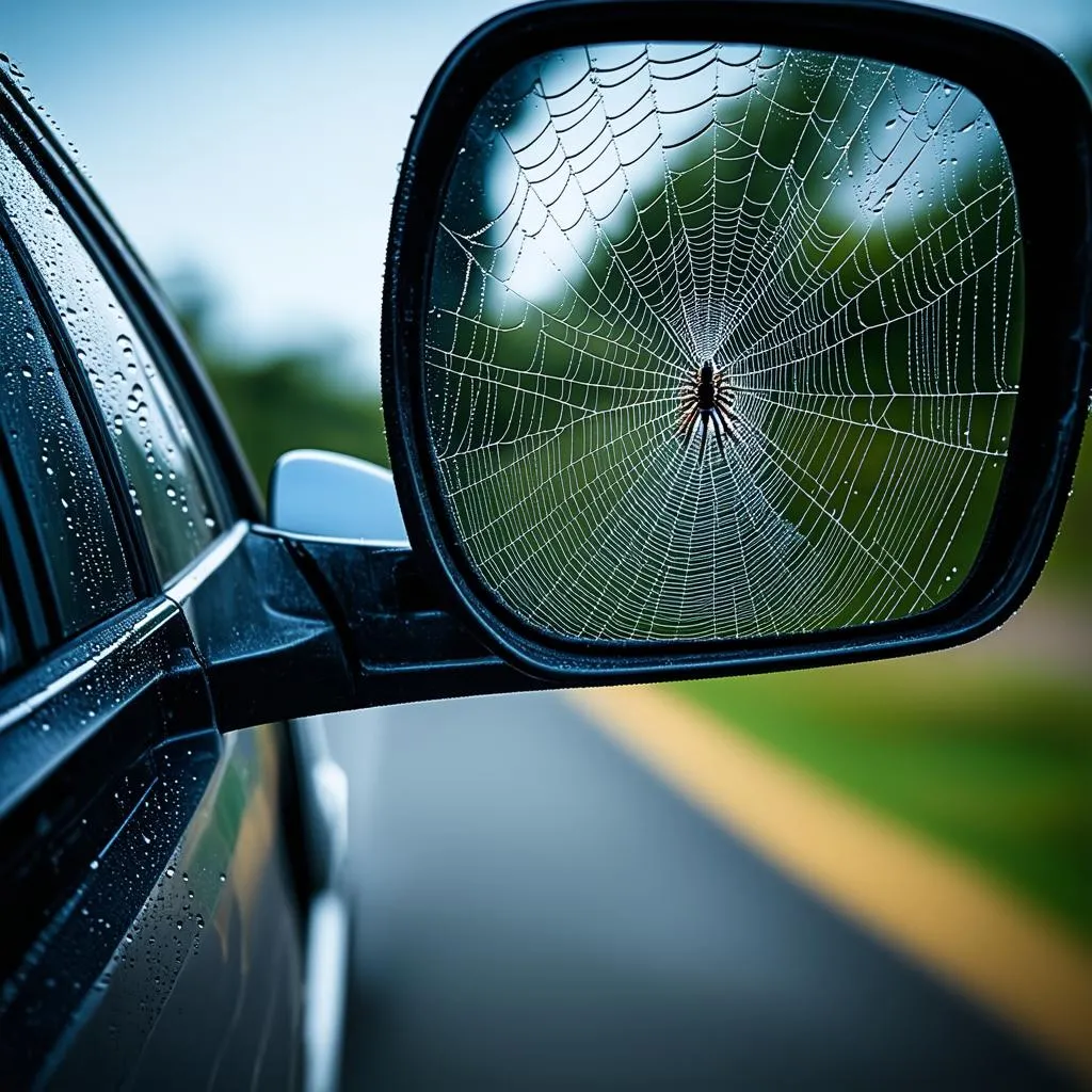 spider web car mirror