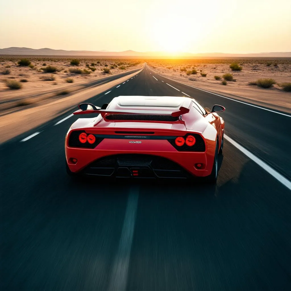 Sports car speeding