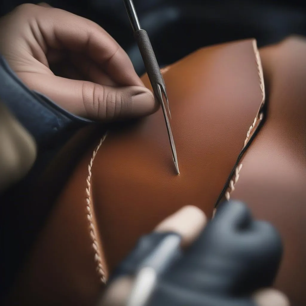 Leather Seat Stitching Repair