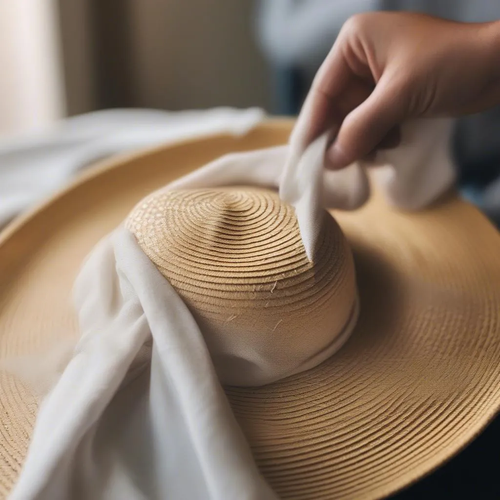 Straw hat cleaning