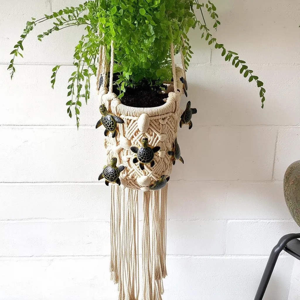 String of Turtles plant in a hanging pot