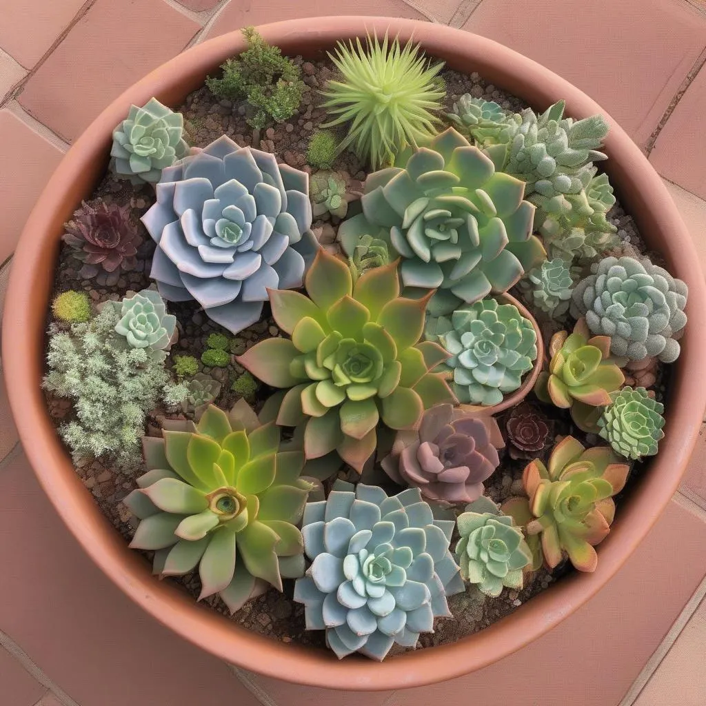 Succulent Plants in a Terracotta Pot