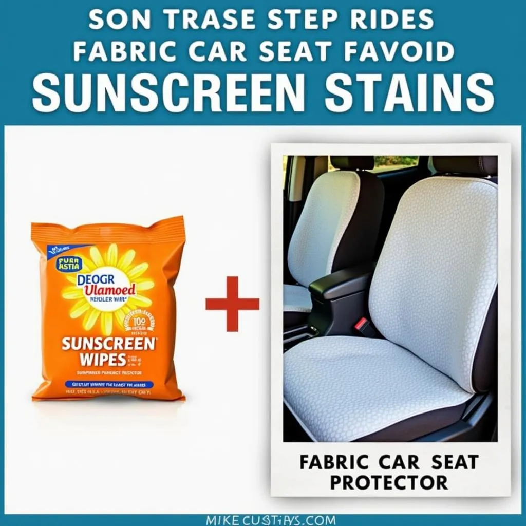 Sunscreen wipes and car seat protector