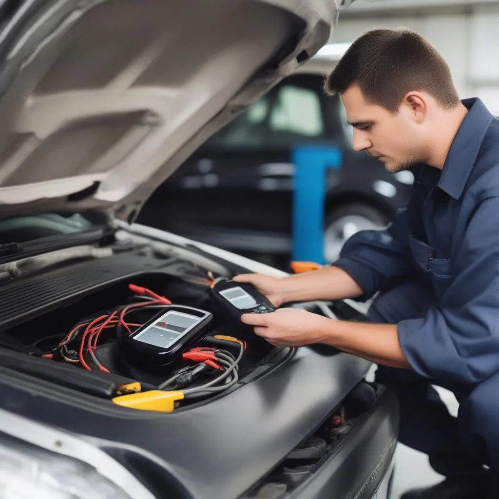 Technician Using a Dealer Scanner