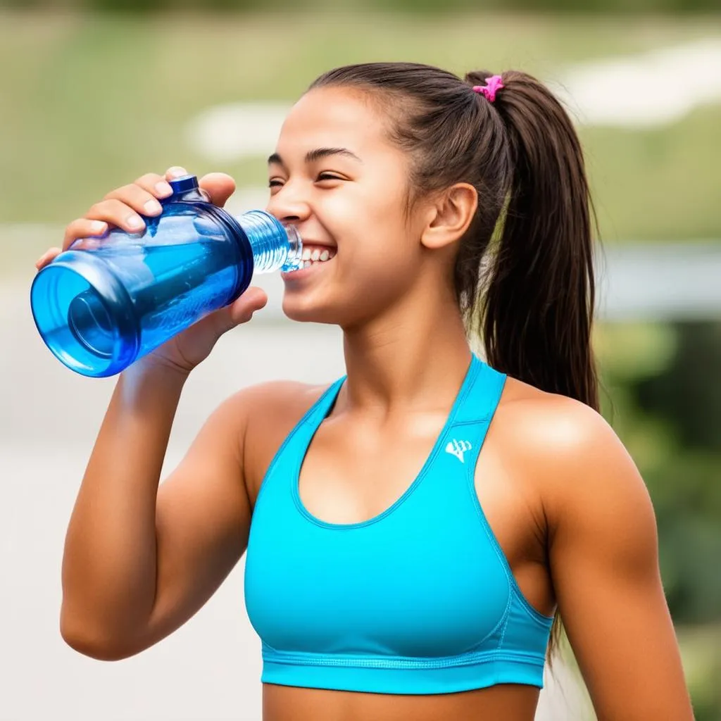 Teen Drinking Water