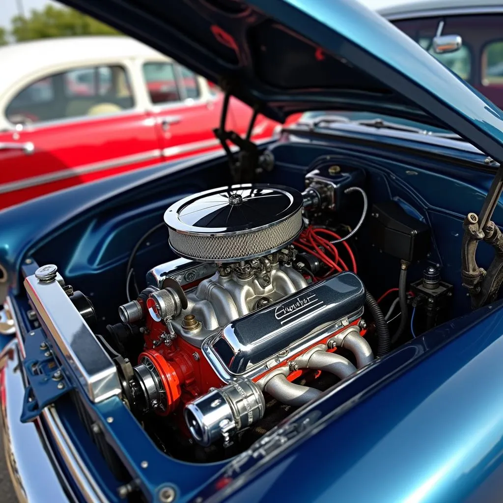 Detailed Engine Display at Topeka Car Show