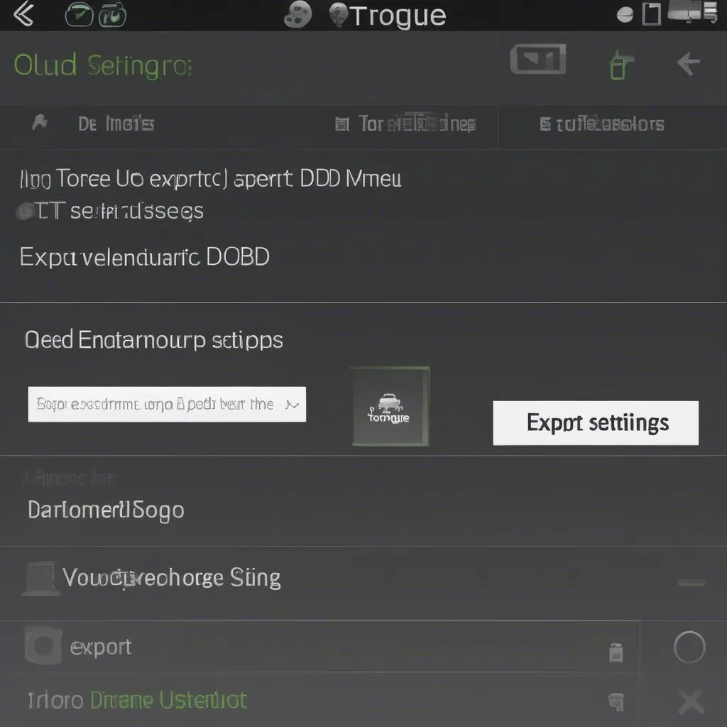 Torque OBD Settings Menu