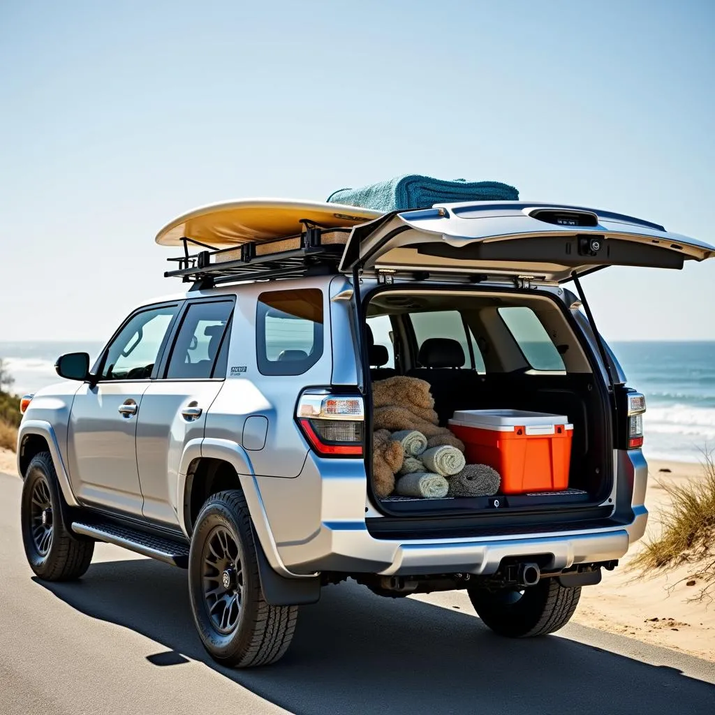 Toyota 4Runner packed for a beach trip