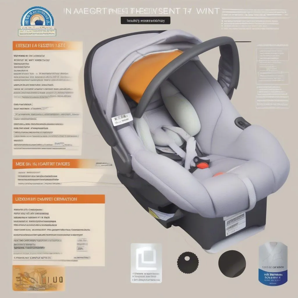 Twin Infant Car Seat with Safety Certification Label