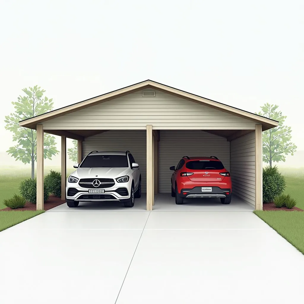 Two-car garage carport design options