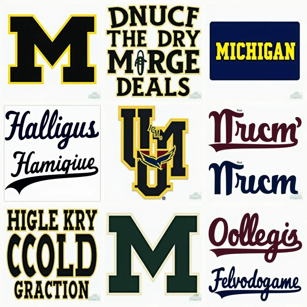 U of M car decals in various designs