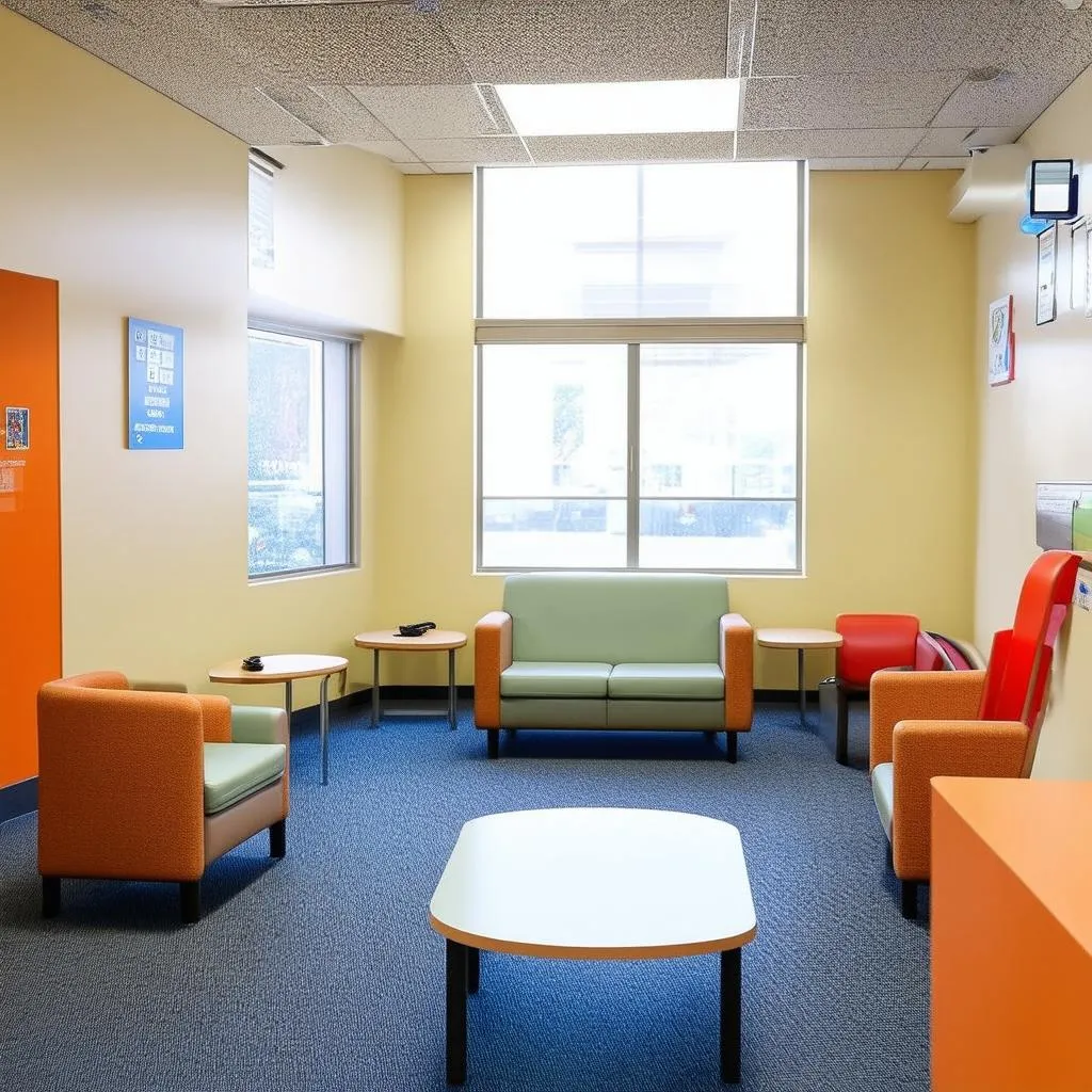 Modern and welcoming urgent care clinic waiting room