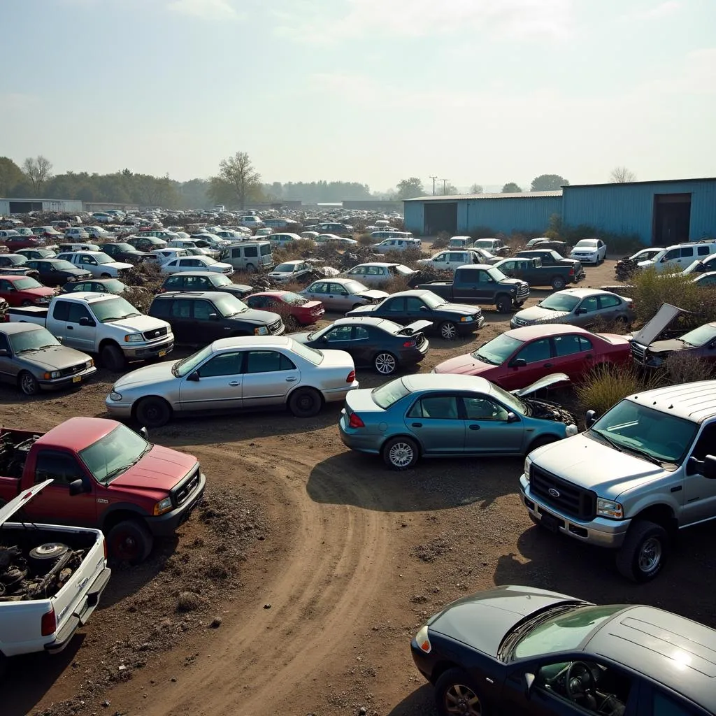 Used Ford Car Parts in Junkyard