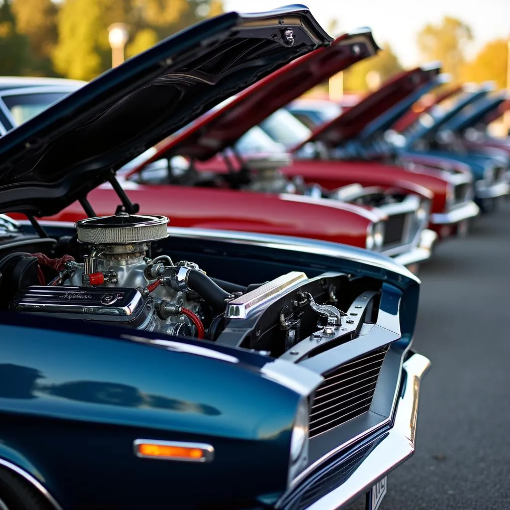 American Muscle Cars at a Victoria Car Show