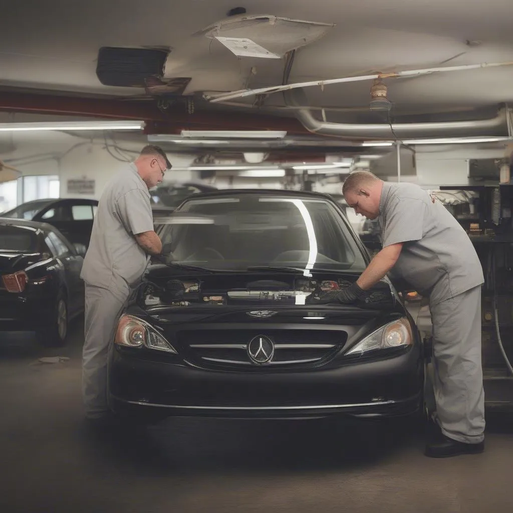 Technicians Working On A Car