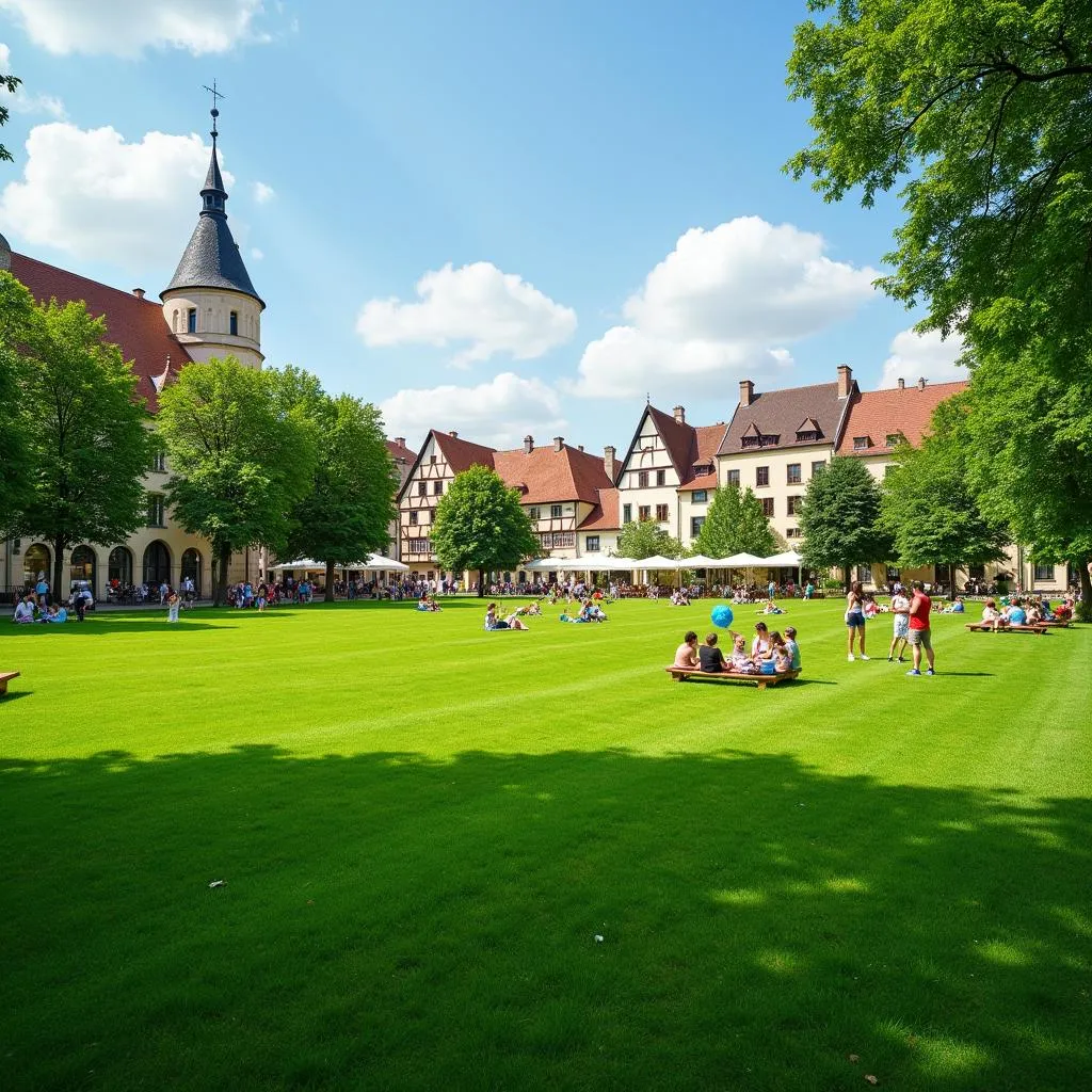 Picturesque village green park