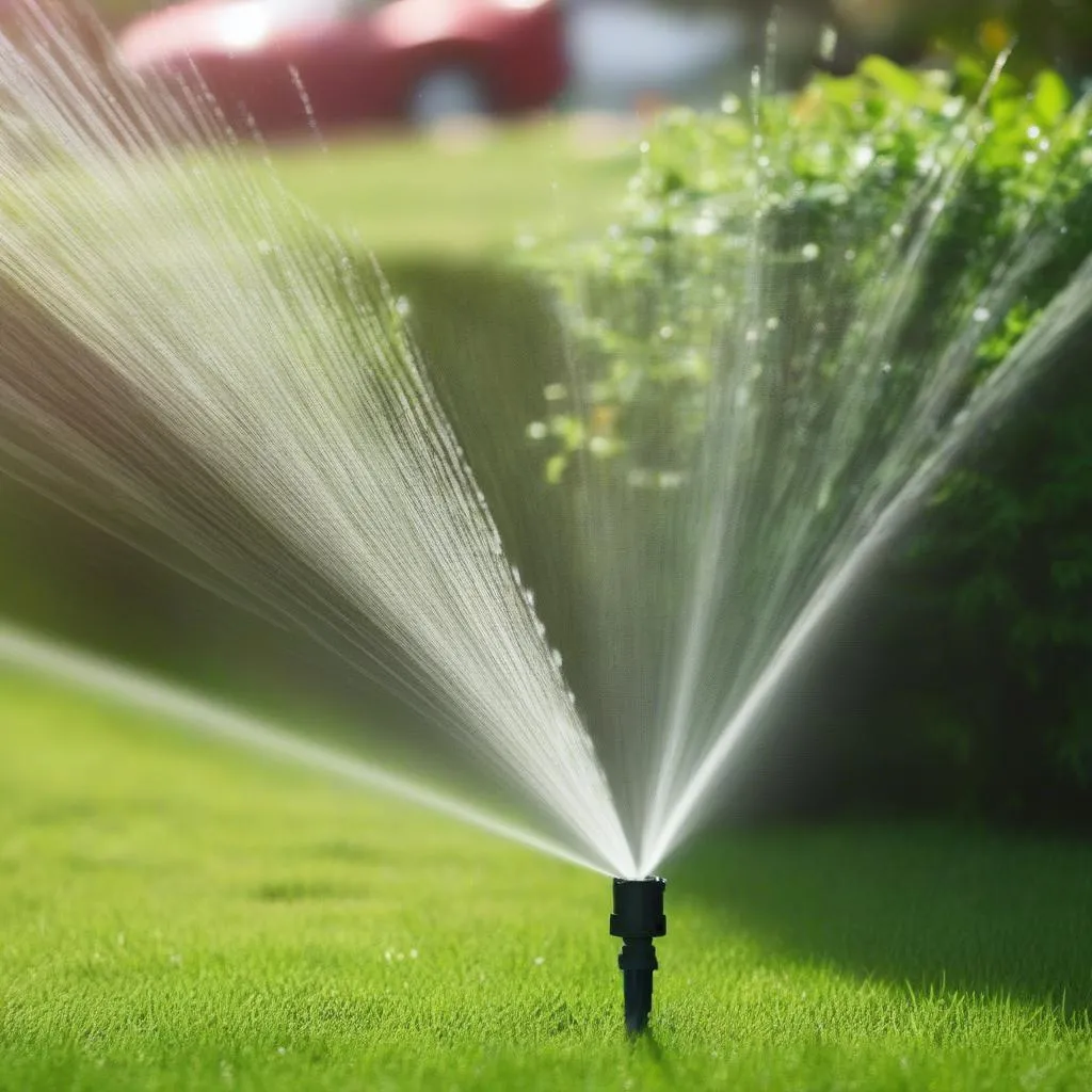 Watering a lawn