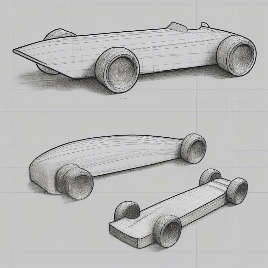 Sketch of a Basic Pinewood Derby Car Design