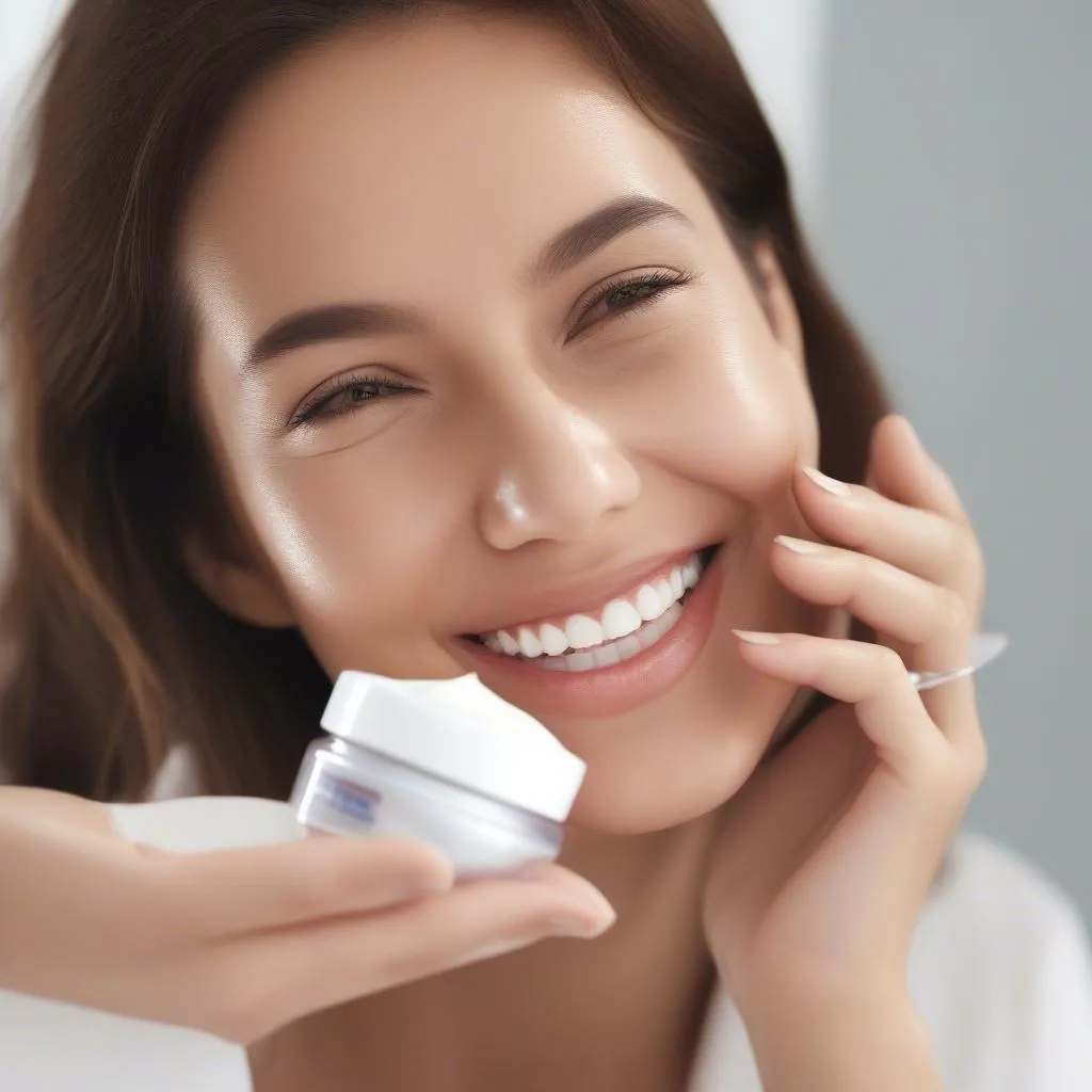 Woman Applying Phytomer Cream