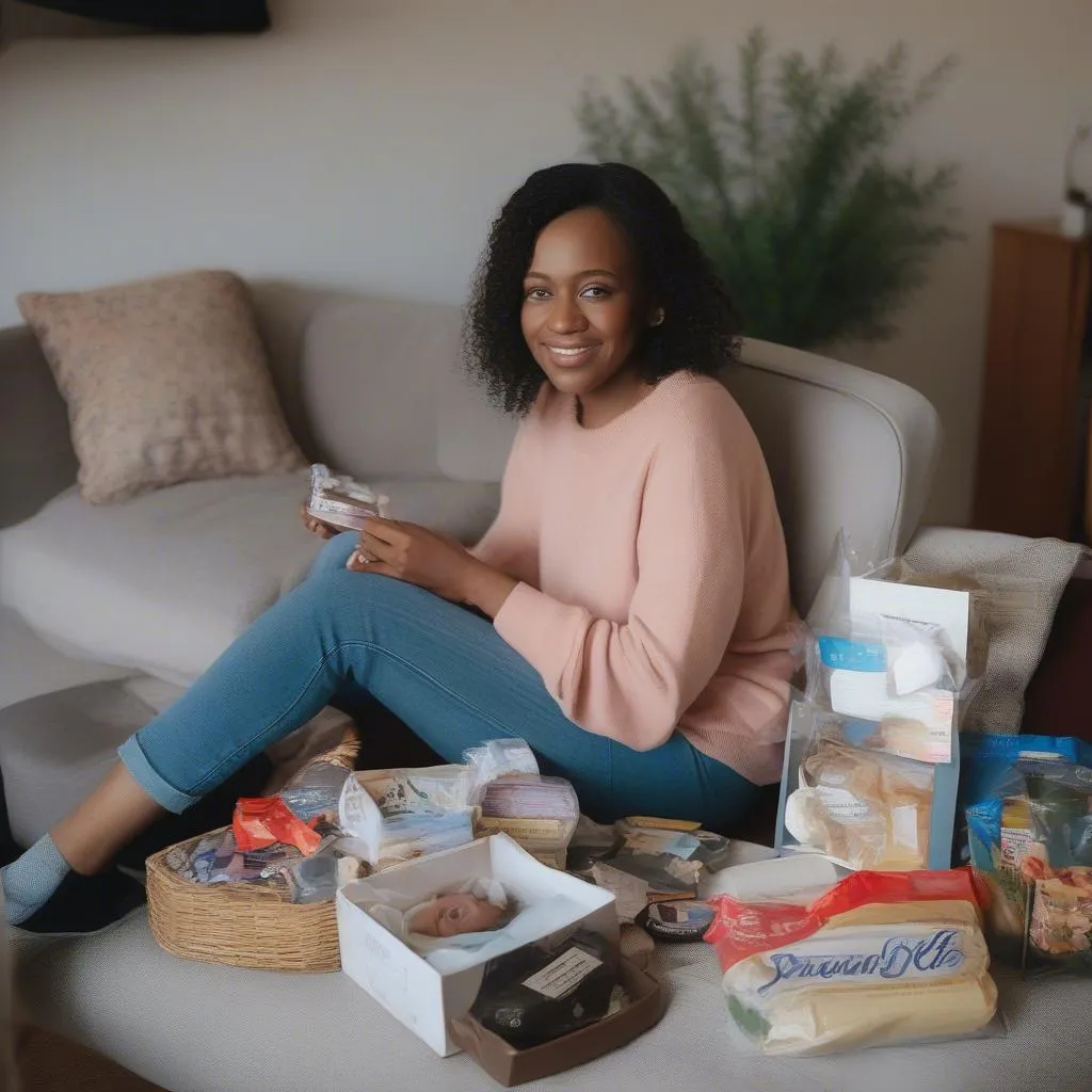 Caregiver receiving a package