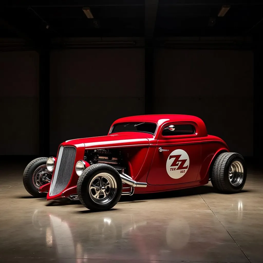 ZZ Top Eliminator car parked in a garage