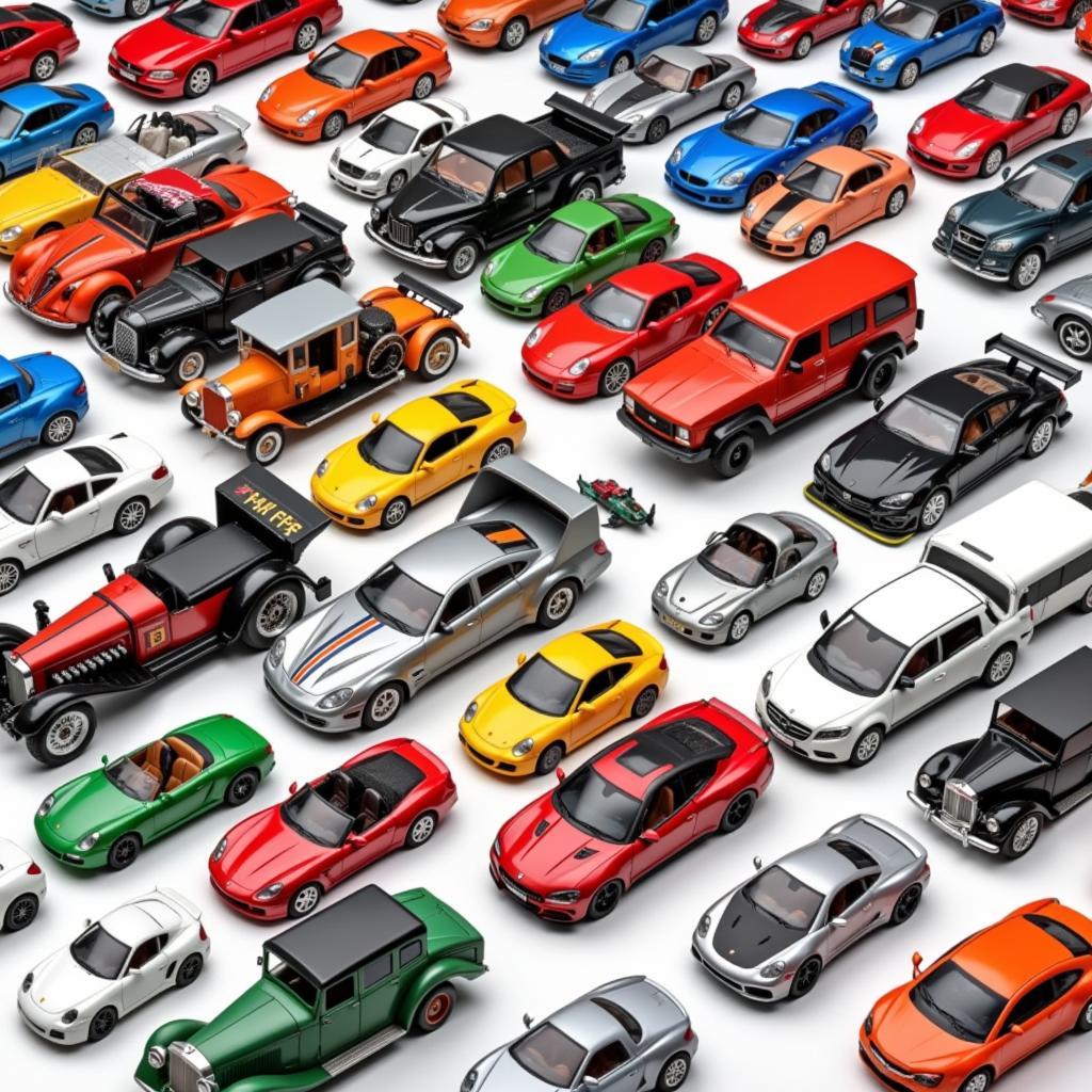 1:18 scale toy car collection, showcasing a variety of models