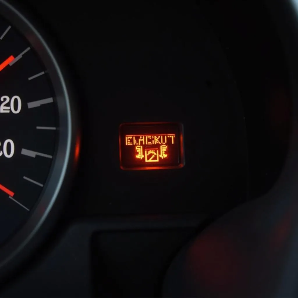 2005 Jeep Liberty Dashboard with Check Engine Light Illuminated