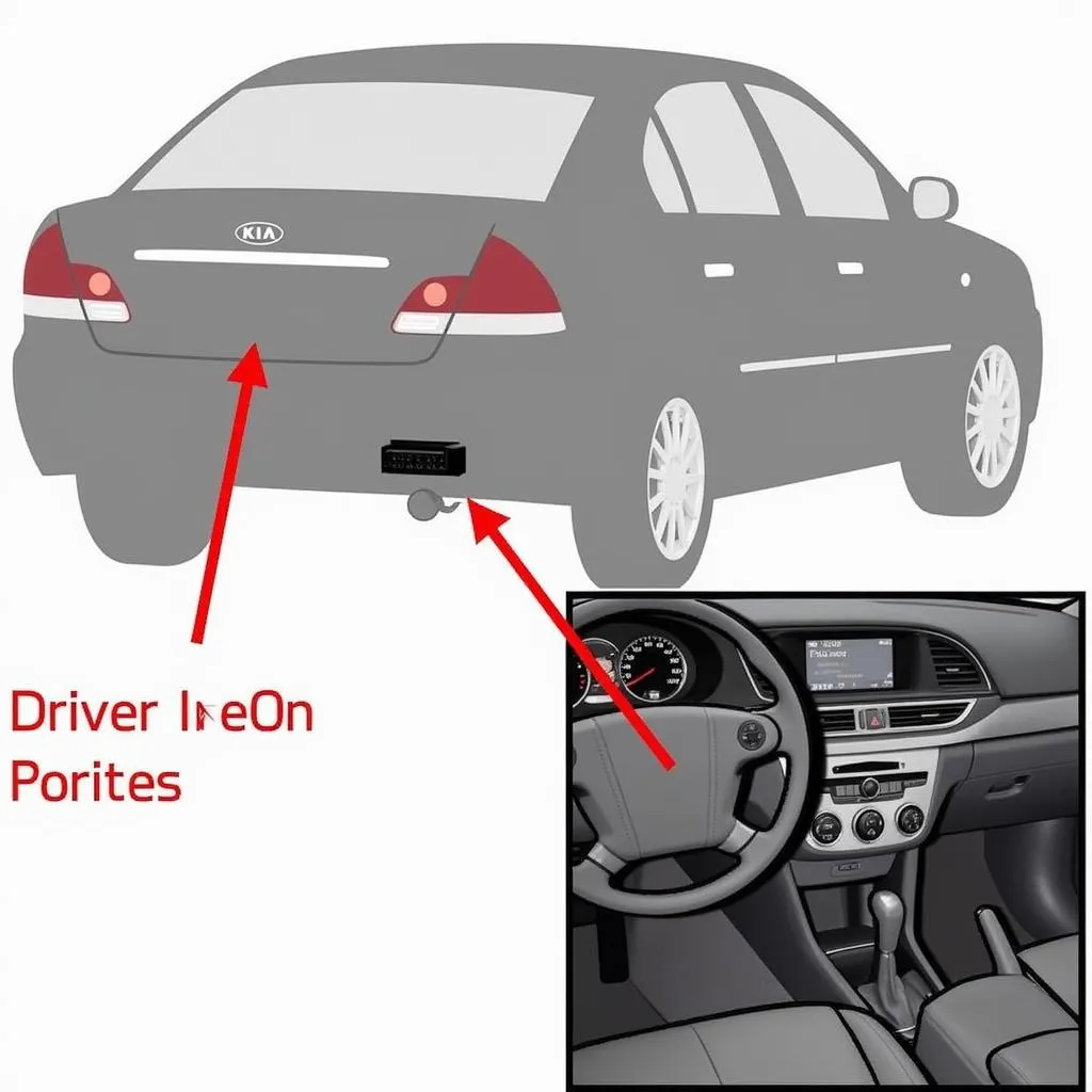 Finding the OBD port under the dashboard.