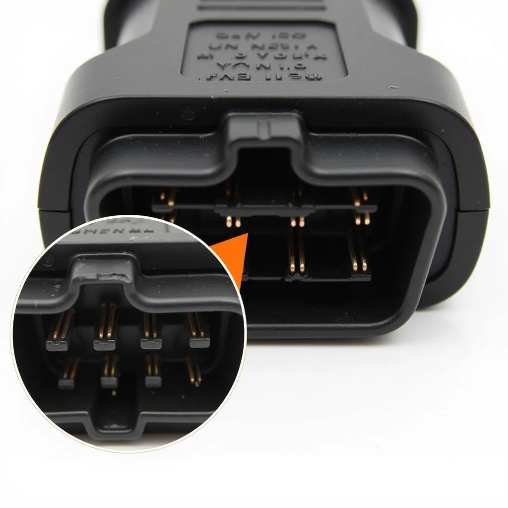 Close-up view of the 2012 Ford Transit Connect OBD port