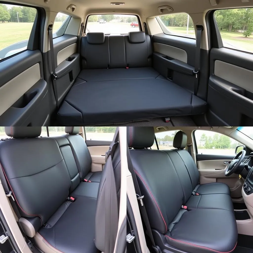 Showcase a 2017 Honda Pilot with properly installed car seat covers. Focus on the snug fit, overall appearance, and how the covers complement the vehicle's interior.