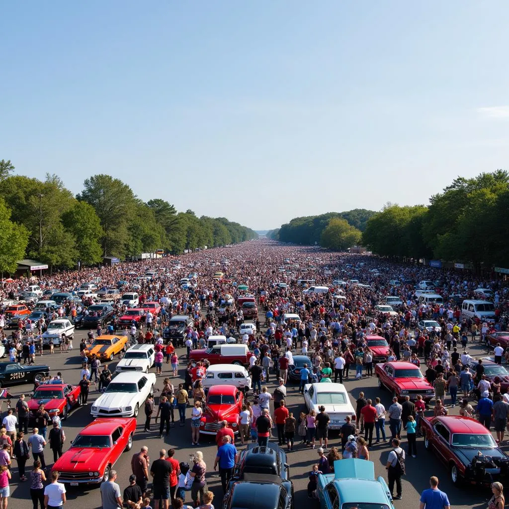 Crowd at an Alabama car show