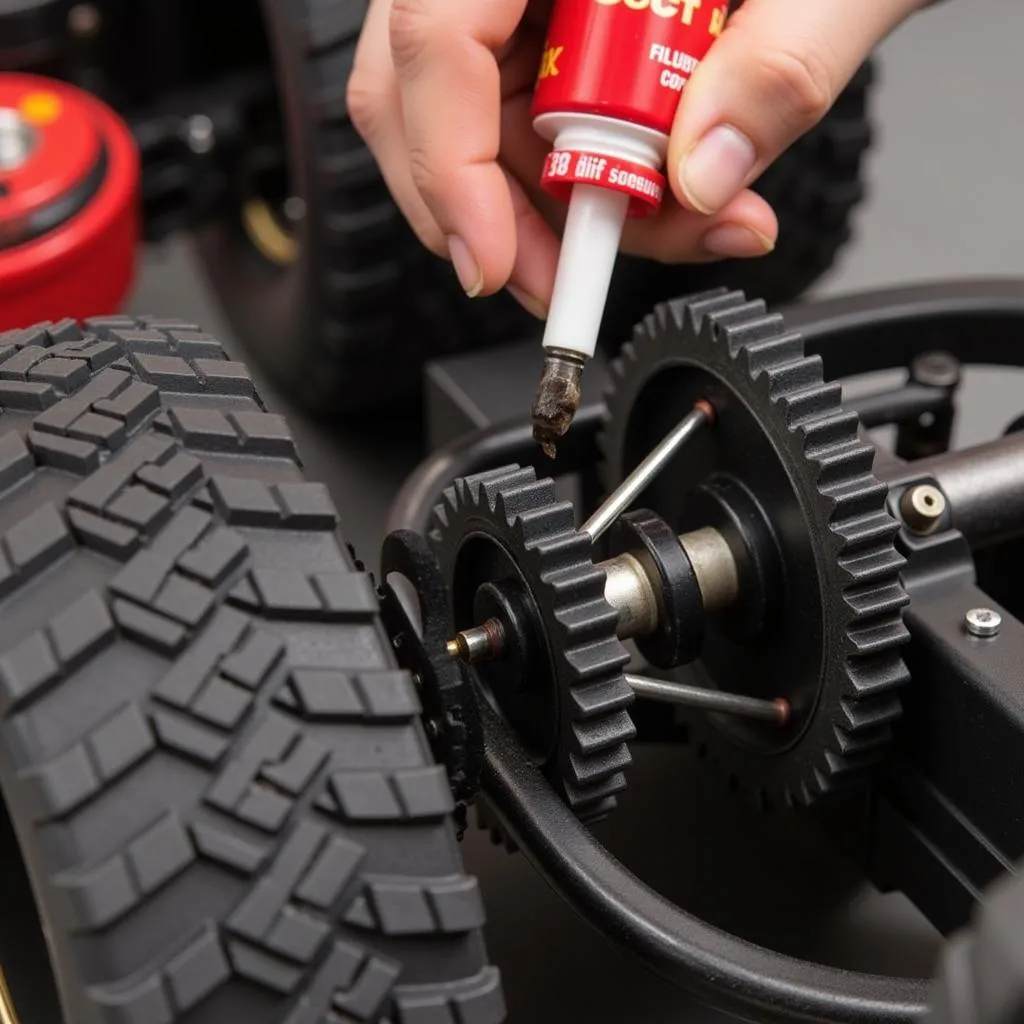 Applying Diff Grease to RC Car Gears