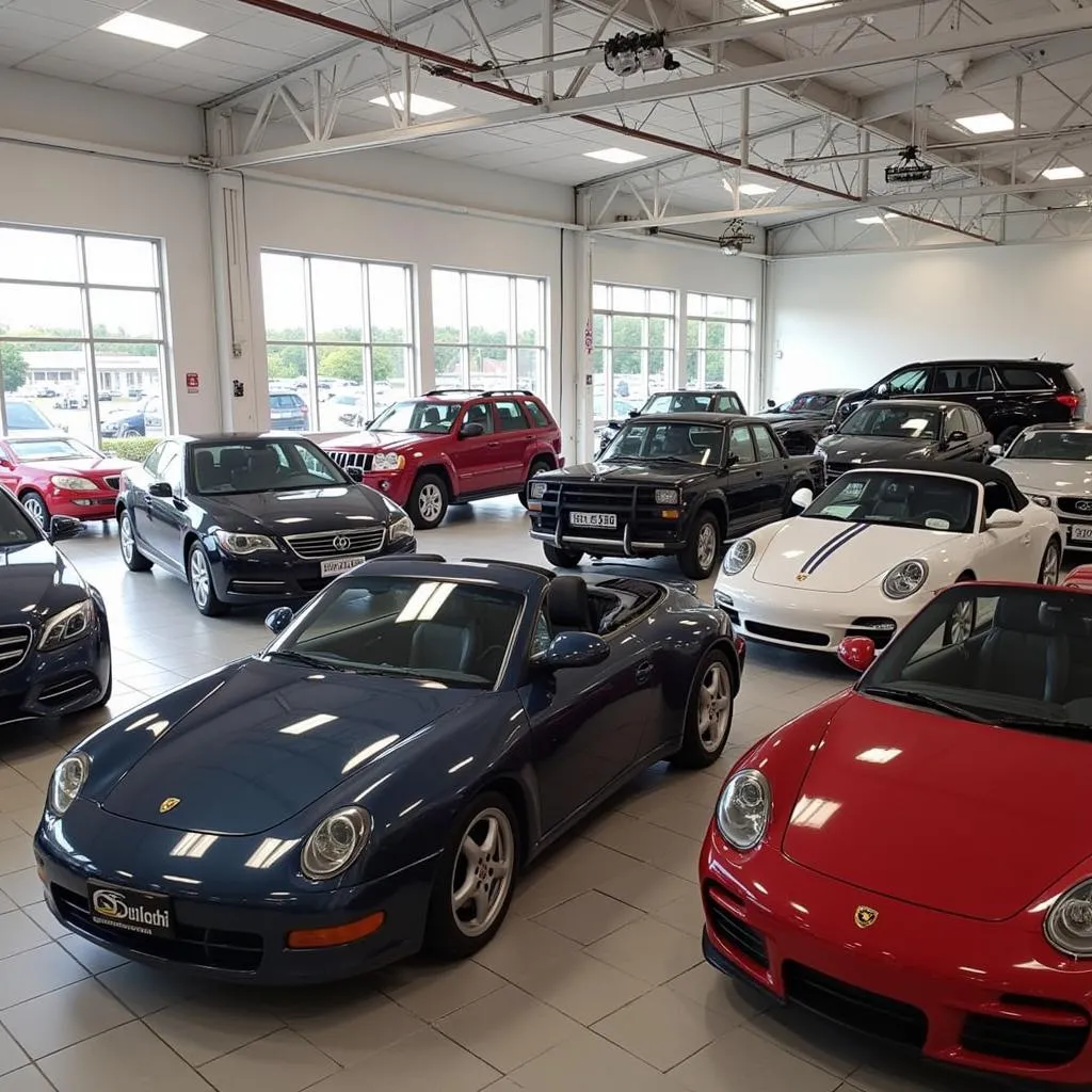 Exploring the dealer showroom at the Atlanta British Car Fayre