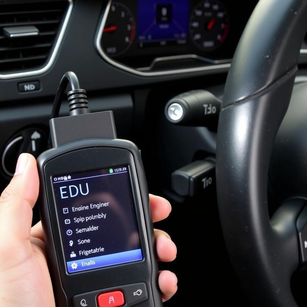 OBD scanner diagnostics on an Audi A4 B9