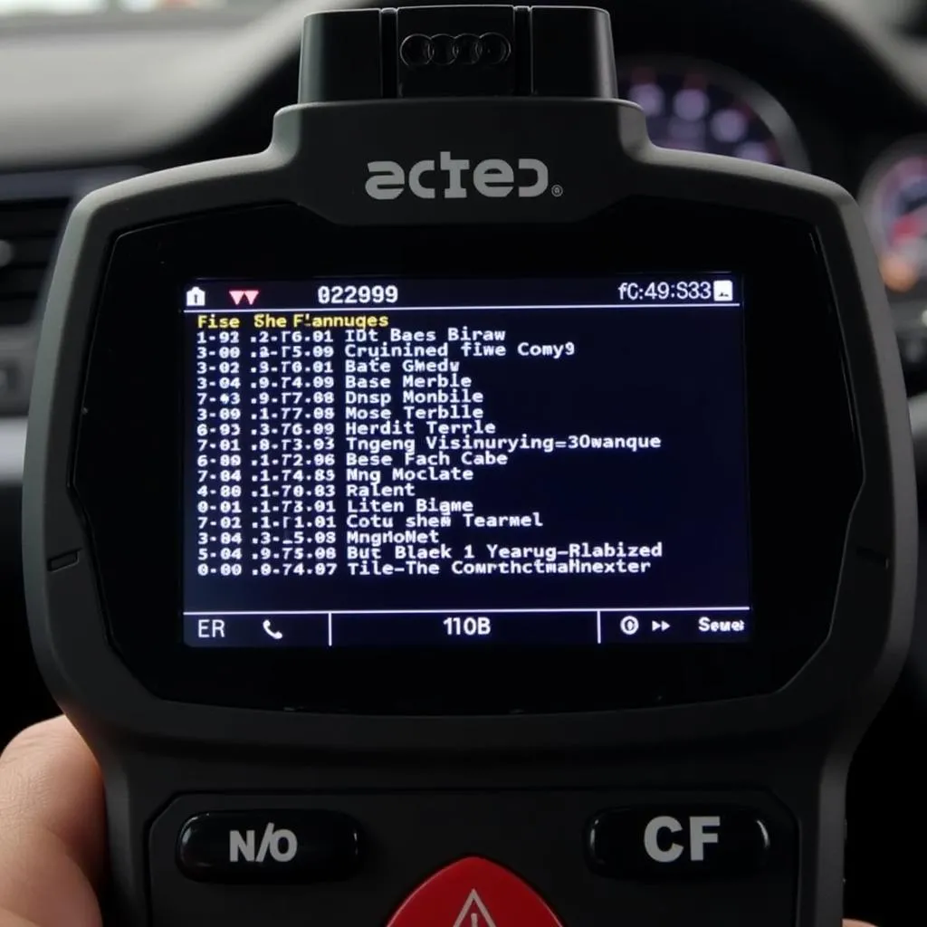 OBD Scanner Displaying Codes on Audi S4 B8