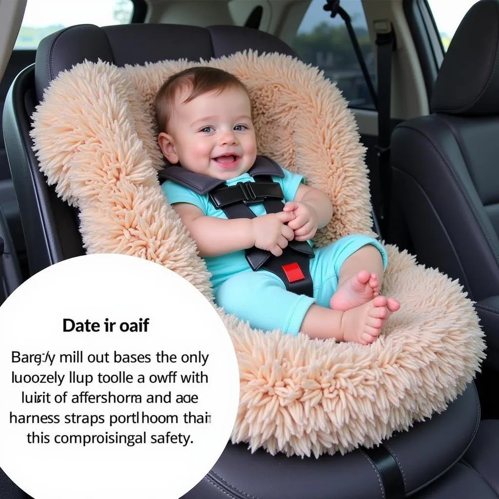 Baby Secured in Car Seat with Muff