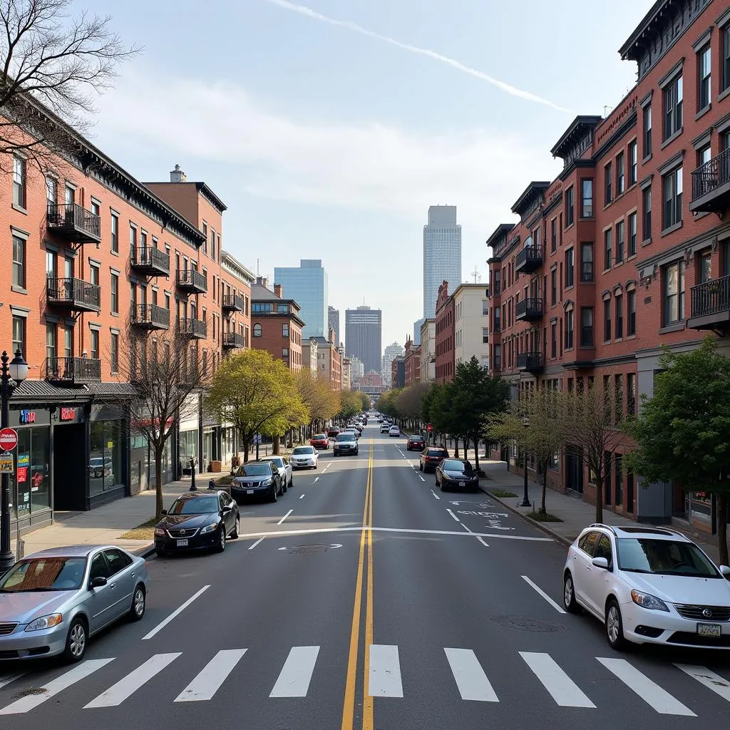 Busy street view of Bay Ridge, Brooklyn