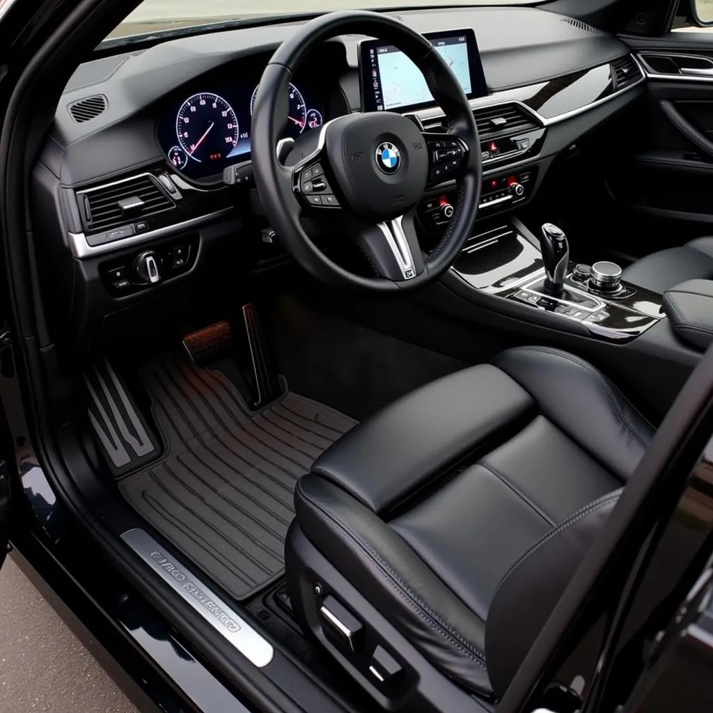 BMW 5 Series Interior with Car Mats