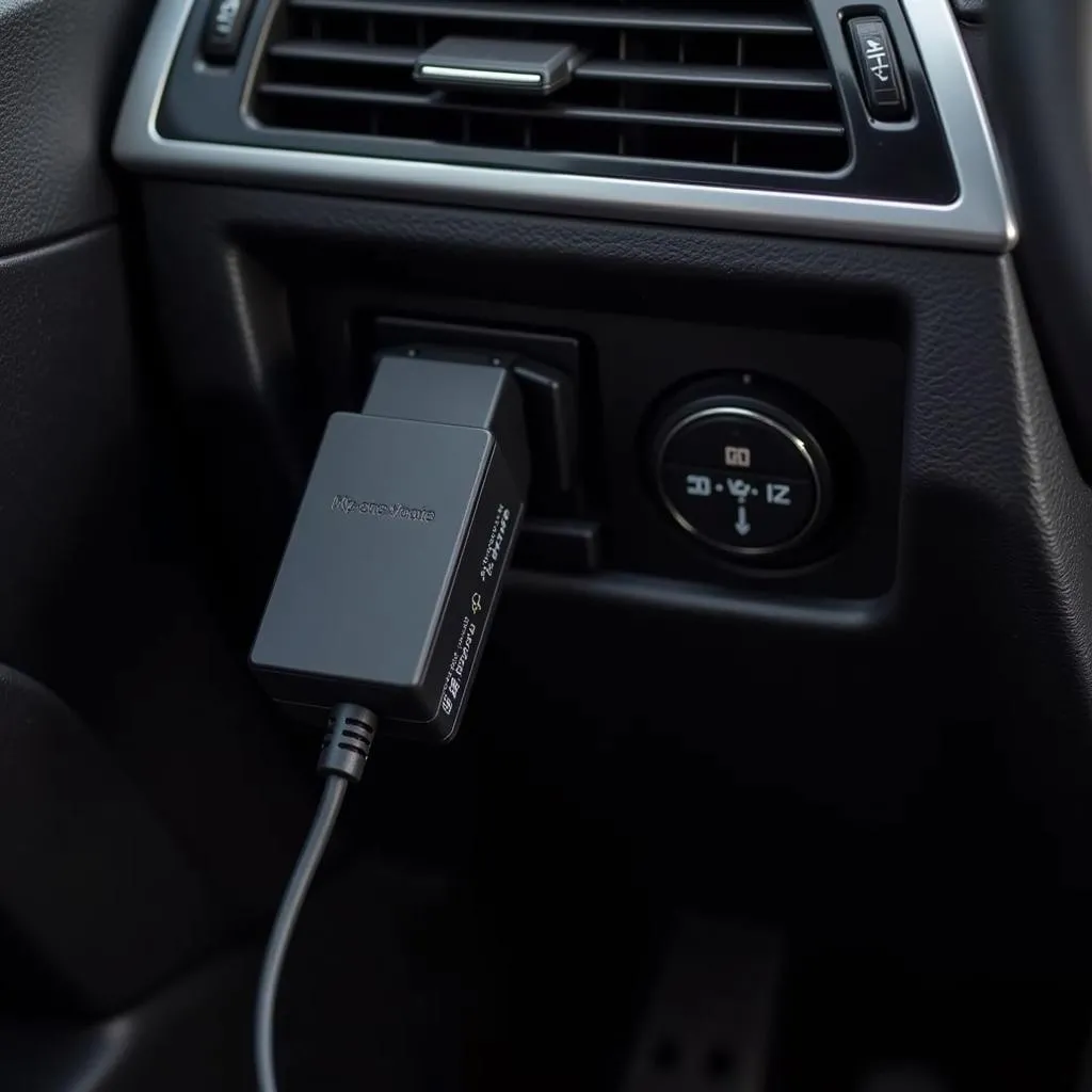 BMW OBD WiFi Adapter Connected to Car