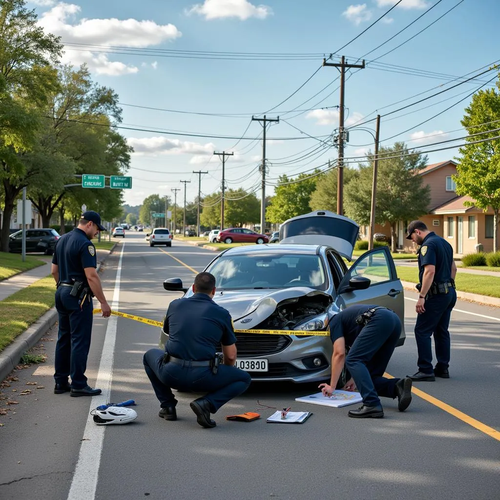 Scene of a Car Accident Investigation